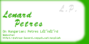lenard petres business card